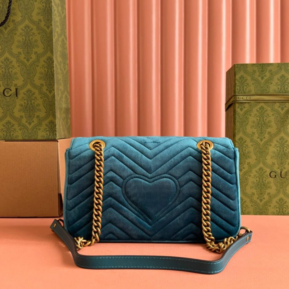GG Velvet Small Marmont shoulder bag